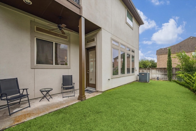 13205 Dartmoor Terrace Dr, Houston, TX 77077 - view of yard with a ceiling fan and a patio area