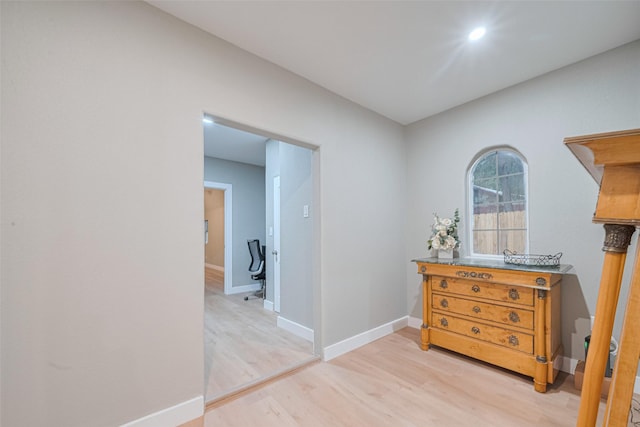 6170 Beech Dr, Montgomery, TX 77316 - hall with light wood-style flooring and baseboards