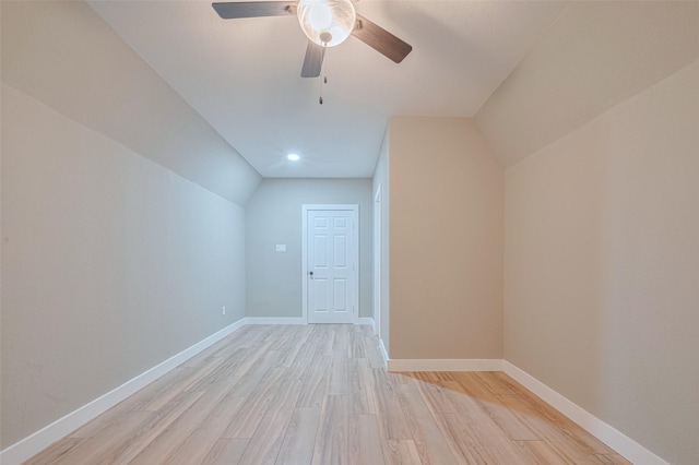 6170 Beech Dr, Montgomery, TX 77316 - additional living space featuring light wood-type flooring, a ceiling fan, and lofted ceiling