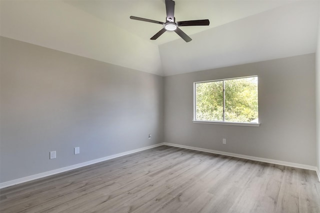 7147 Hot Creek Trce, Humble, TX 77346 - unfurnished room with wood finished floors, a ceiling fan, and vaulted ceiling