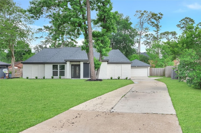 1503 Bamwick Dr, Houston, TX 77090 - mid-century inspired home with roof with shingles, a garage, and brick siding