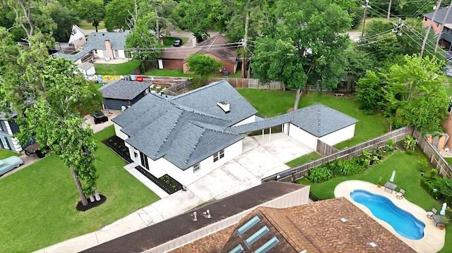 1503 Bamwick Dr, Houston, TX 77090 - aerial view of property and surrounding area featuring a pool