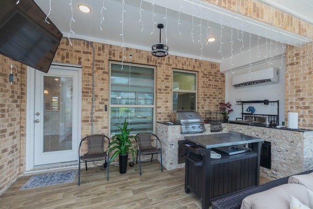 5506 Bellingen River Ln, Sugar Land, TX 77479 - view of patio featuring an outdoor kitchen and an AC wall unit