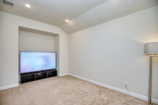 5506 Bellingen River Ln, Sugar Land, TX 77479 - carpeted home theater room featuring lofted ceiling and recessed lighting
