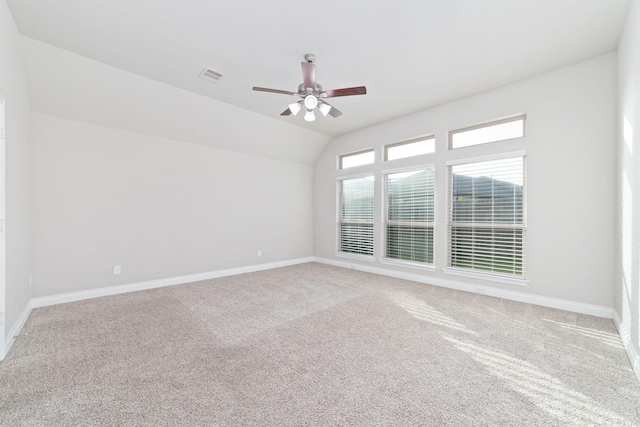 13727 Pedernales Ct, Cypress, TX 77429 - carpeted spare room featuring ceiling fan and lofted ceiling