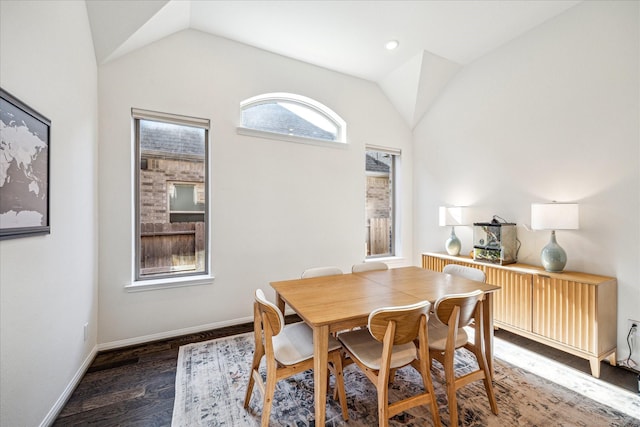 32311 Noble Creek Dr, Conroe, TX 77385 - dining room featuring lofted ceiling and wood finished floors