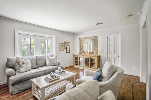 2717 University Blvd, Houston, TX 77005 - living room featuring ornamental molding and wood finished floors