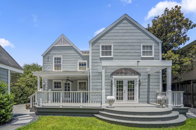2717 University Blvd, Houston, TX 77005 - back of house featuring ceiling fan and a wooden deck