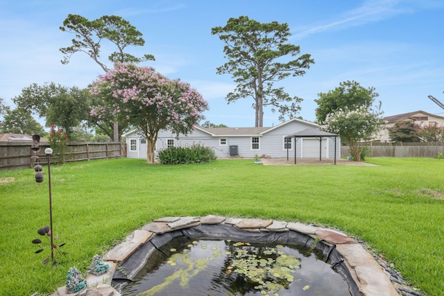 519 N Shady Ln, La Porte, TX 77571 - fenced backyard featuring a garage and a patio area