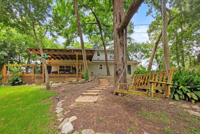 7539 Santa Fe Dr, Houston, TX 77061 - back of property featuring a wooden deck
