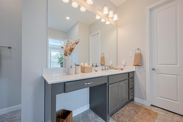 4107 Rainflower Ct, Fulshear, TX 77441 - bathroom with vanity and baseboards