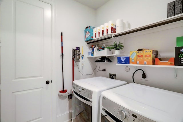 19222 Bullard Creek Dr, Cypress, TX 77433 - laundry room featuring independent washer and dryer and baseboards