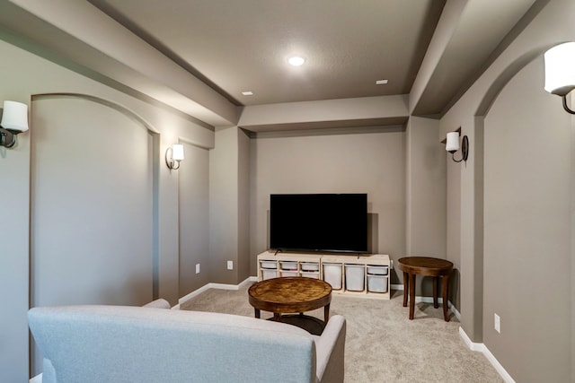 19222 Bullard Creek Dr, Cypress, TX 77433 - carpeted living room with baseboards and recessed lighting