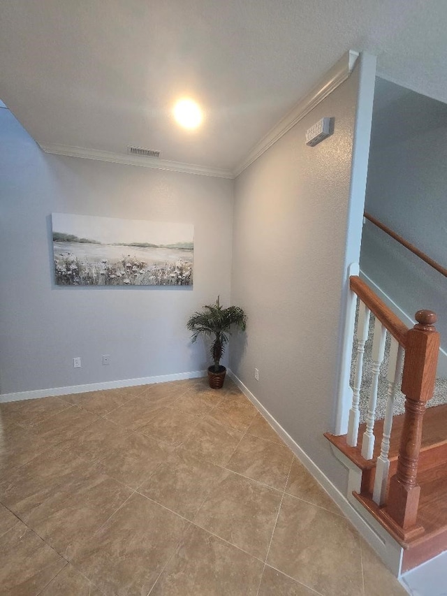176 Capetown, Conroe, TX 77356 - empty room featuring crown molding and tile patterned flooring