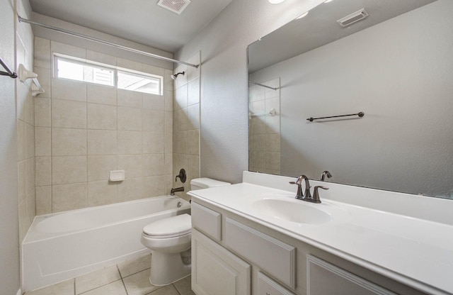 2512 Eagle Post Dr, Conroe, TX 77304 - bathroom featuring vanity, tile patterned floors, and shower / washtub combination