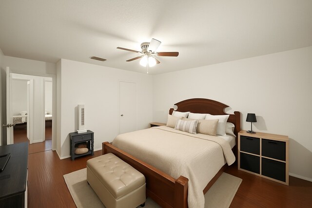 411 Pickford Dr, Katy, TX 77450 - bedroom featuring wood finished floors and a ceiling fan