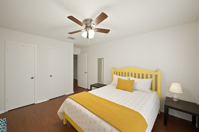 411 Pickford Dr, Katy, TX 77450 - bedroom featuring wood finished floors and a ceiling fan