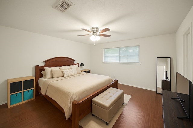 411 Pickford Dr, Katy, TX 77450 - bedroom with dark wood-style flooring and a ceiling fan
