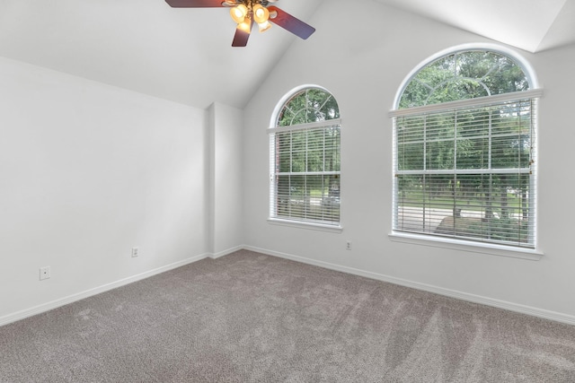 5918 Mahogany Way, Magnolia, TX 77354 - carpeted empty room with ceiling fan, plenty of natural light, and vaulted ceiling