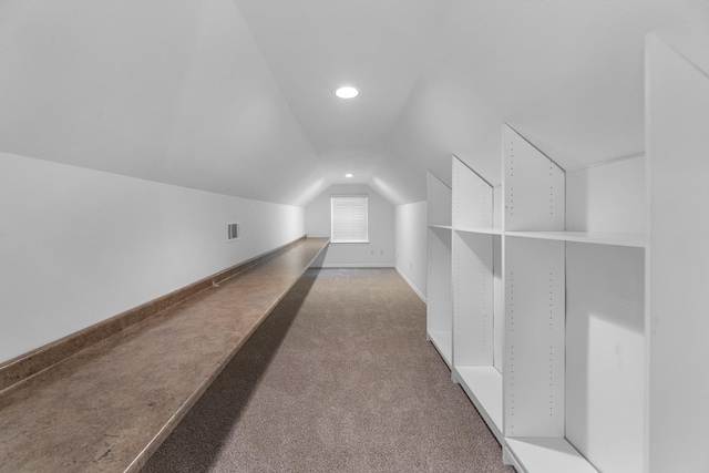 5918 Mahogany Way, Magnolia, TX 77354 - bonus room featuring carpet flooring, vaulted ceiling, and recessed lighting