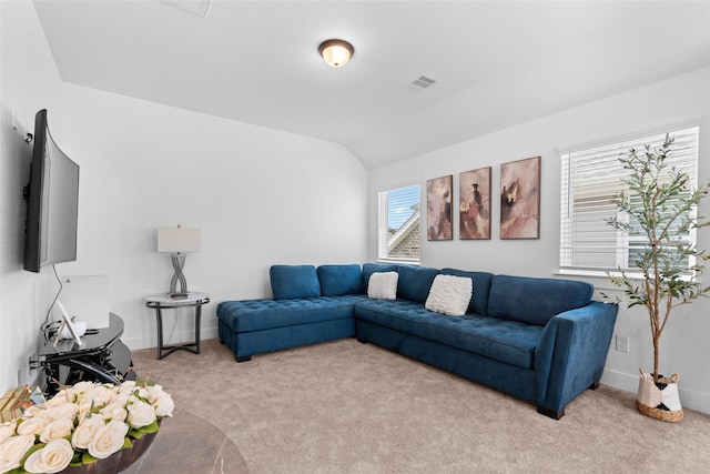 17735 Tree Of Heaven, Conroe, TX 77385 - living area featuring light colored carpet and lofted ceiling