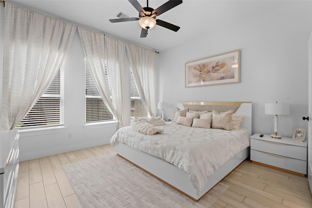 17735 Tree Of Heaven, Conroe, TX 77385 - bedroom featuring multiple windows, light wood finished floors, and ceiling fan