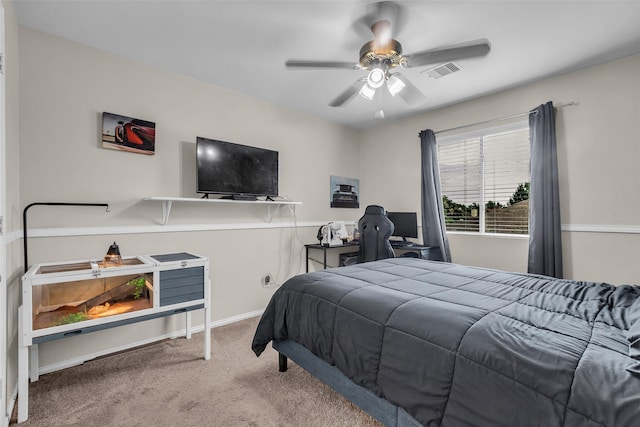 4714 Rumbling Canyon Ct, Katy, TX 77449 - carpeted bedroom featuring a desk and a ceiling fan
