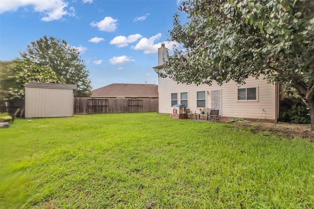 4714 Rumbling Canyon Ct, Katy, TX 77449 - fenced backyard with a storage shed and a patio