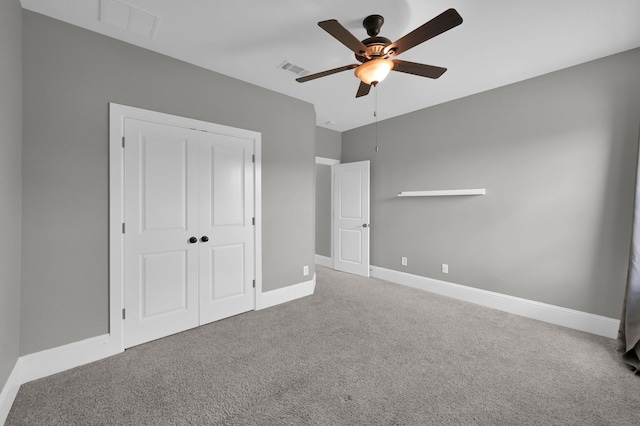 18618 Bridle Grove Ct, Tomball, TX 77377 - unfurnished bedroom featuring carpet floors, ceiling fan, and a closet