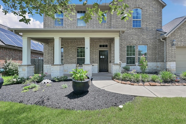 18618 Bridle Grove Ct, Tomball, TX 77377 - view of front of property with brick siding, a porch, and stone siding