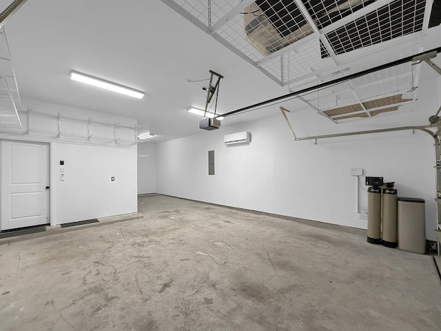 18618 Bridle Grove Ct, Tomball, TX 77377 - garage with electric panel, a wall mounted air conditioner, and a garage door opener