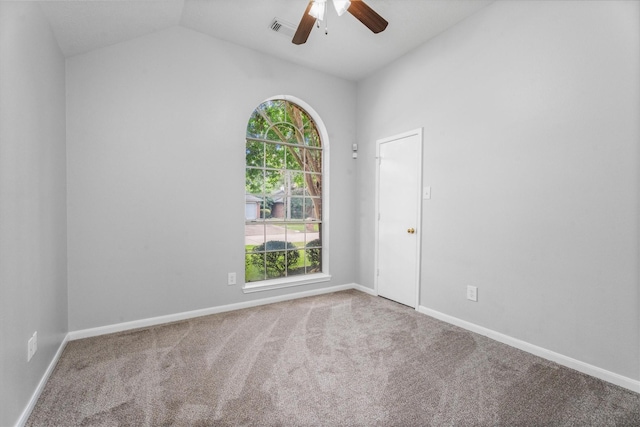 14306 Cypress Meadow Dr, Cypress, TX 77429 - carpeted spare room with a ceiling fan and vaulted ceiling