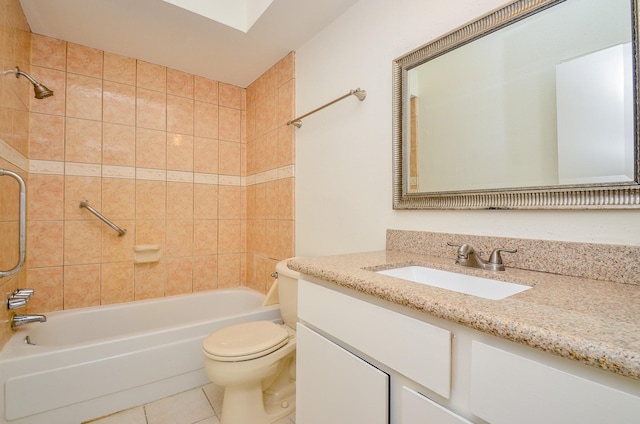 2100 Tanglewilde St Unit 169, Houston, TX 77063 - bathroom with vanity, washtub / shower combination, and tile patterned floors