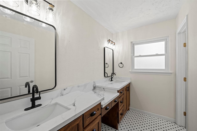 8114 Coolshire Ln, Houston, TX 77070 - full bathroom featuring double vanity and tile patterned floors