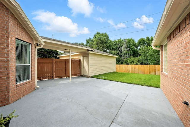 21306 Willowford Park Dr, Katy, TX 77450 - fenced backyard featuring a patio and an outdoor structure
