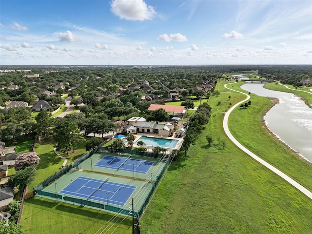 21306 Willowford Park Dr, Katy, TX 77450 - aerial perspective of suburban area with a large body of water