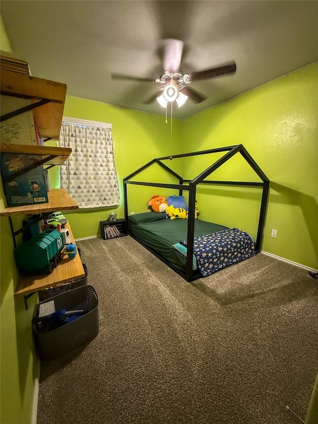 706 Zinnia Ct, Rosharon, TX 77583 - carpeted bedroom featuring baseboards and ceiling fan