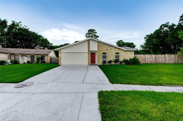 22843 Post Gate Dr, Spring, TX 77373 - mid-century modern home with driveway, brick siding, and a garage
