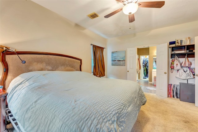 2605 Broussard Ct, Seabrook, TX 77586 - bedroom featuring light colored carpet and a ceiling fan