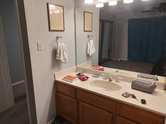 3125 Hells Gate Loop Unit 29, Strawn, TX 76475 - bathroom with vanity and a textured wall