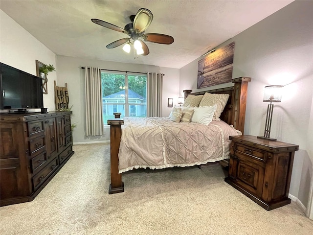 6107 Kyle Bend Ln, Katy, TX 77493 - bedroom with light carpet and ceiling fan