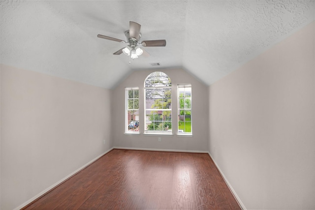 13535 San Martin Ln, Houston, TX 77083 - bonus room with wood finished floors, vaulted ceiling, ceiling fan, and a textured ceiling