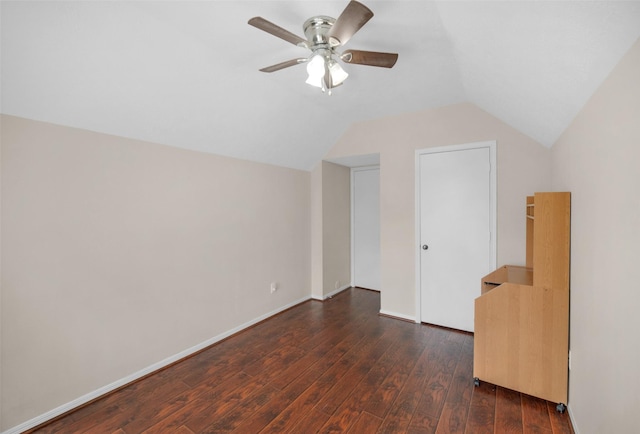 13535 San Martin Ln, Houston, TX 77083 - bonus room with vaulted ceiling, dark wood-style floors, and a ceiling fan