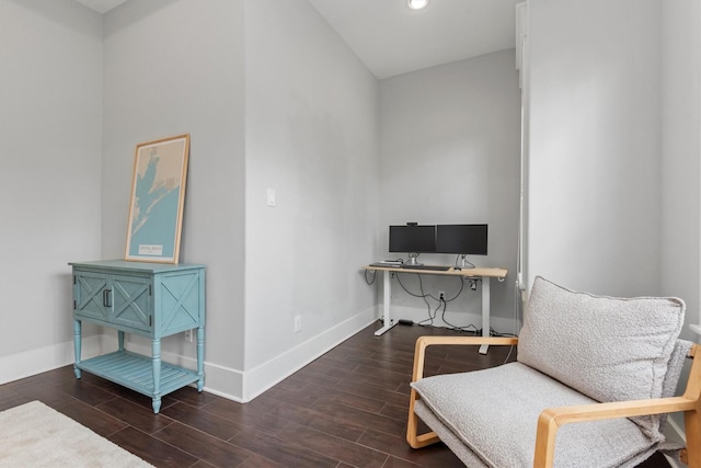 5825 Petty St, Houston, TX 77007 - office area featuring wood finished floors and recessed lighting