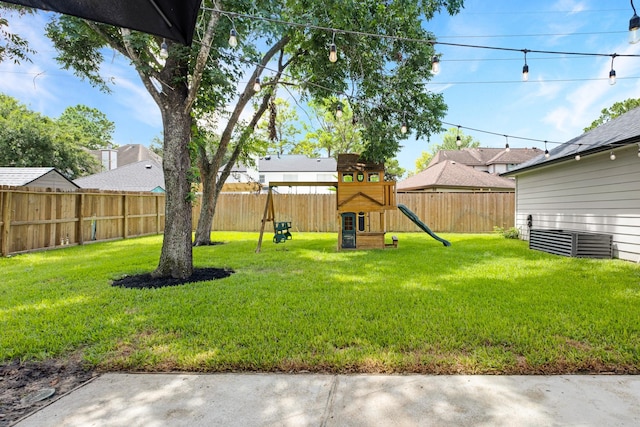 10603 Wagon Trail Rd, Houston, TX 77064 - fenced backyard featuring a playground