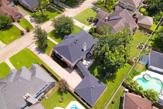 10603 Wagon Trail Rd, Houston, TX 77064 - aerial perspective of suburban area featuring a pool area