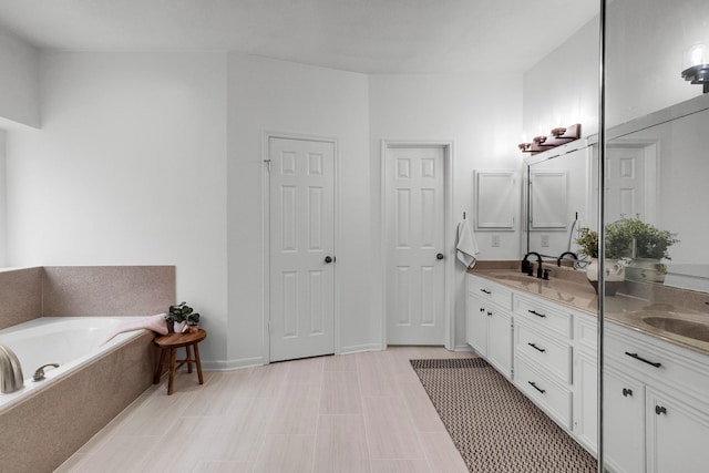 10603 Wagon Trail Rd, Houston, TX 77064 - full bathroom featuring double vanity and a garden tub