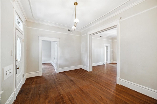519 Bayland Ave, Houston, TX 77009 - foyer featuring wood-type flooring and crown molding