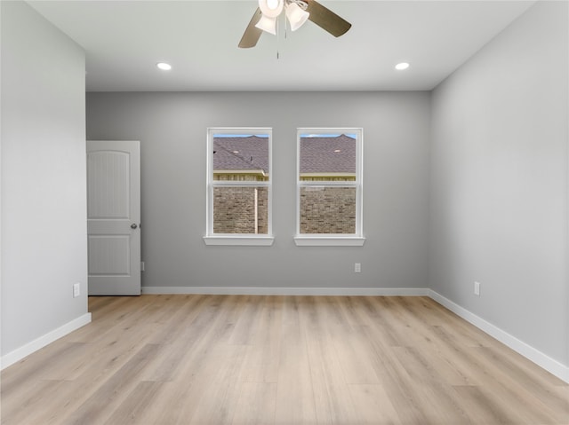 1200 Sailfish Dr, Bay City, TX 77414 - unfurnished room with light wood finished floors, a ceiling fan, and recessed lighting