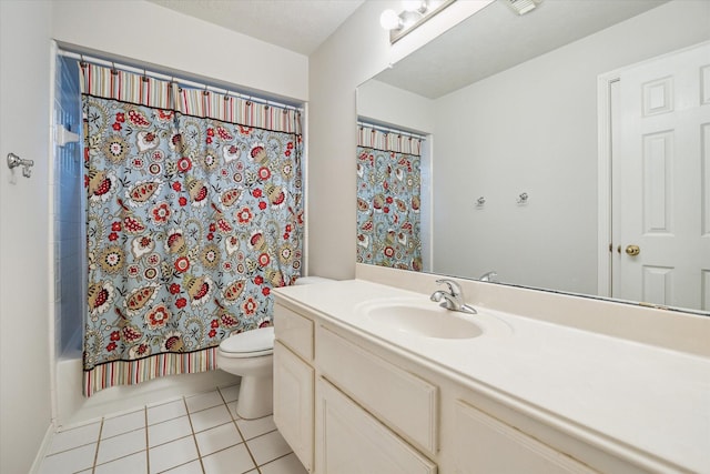 7938 S Wellington Ct, Houston, TX 77055 - bathroom featuring vanity, tile patterned floors, and shower / bath combination with curtain